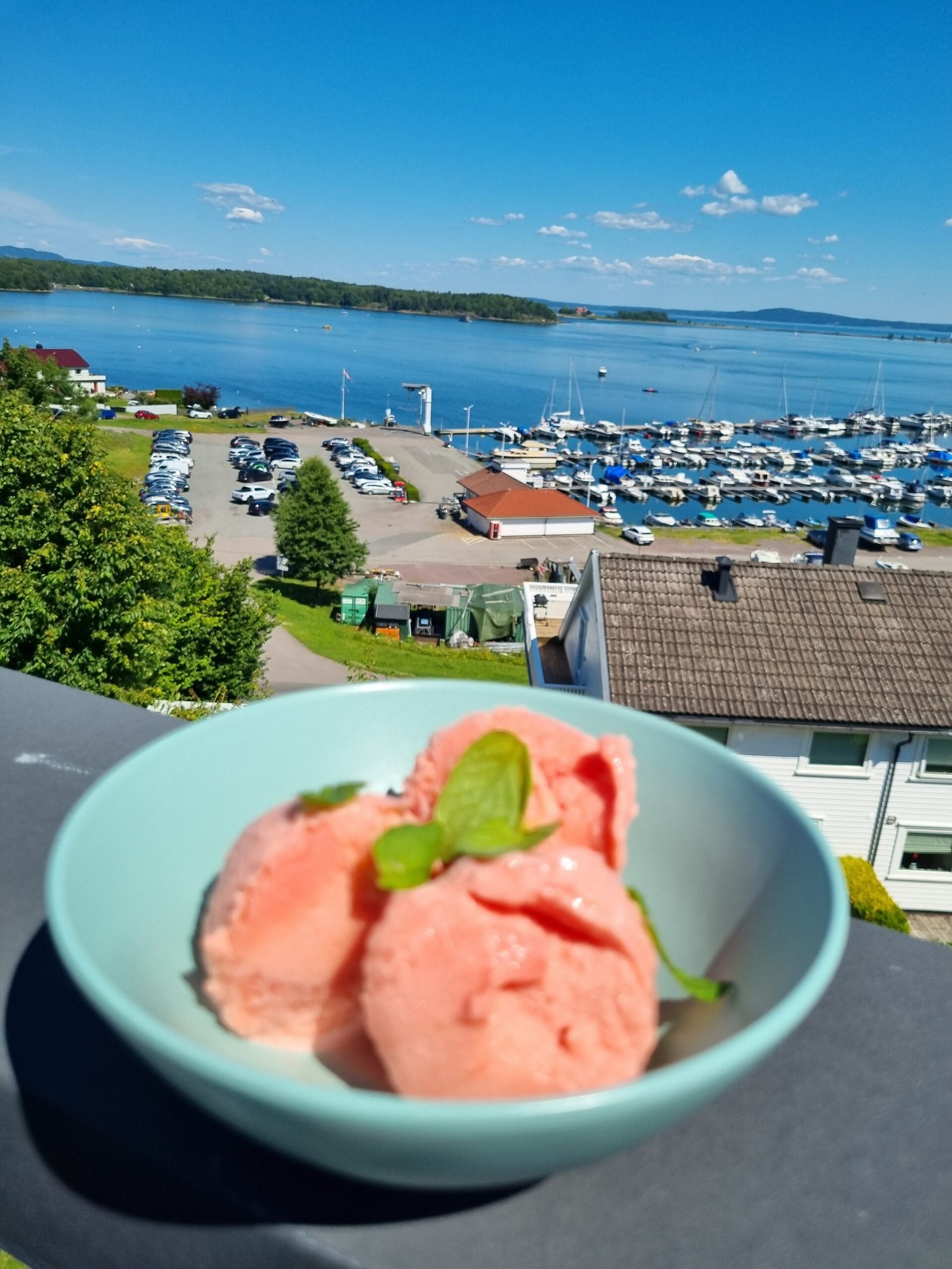 Vannmelonis severt på terrassen